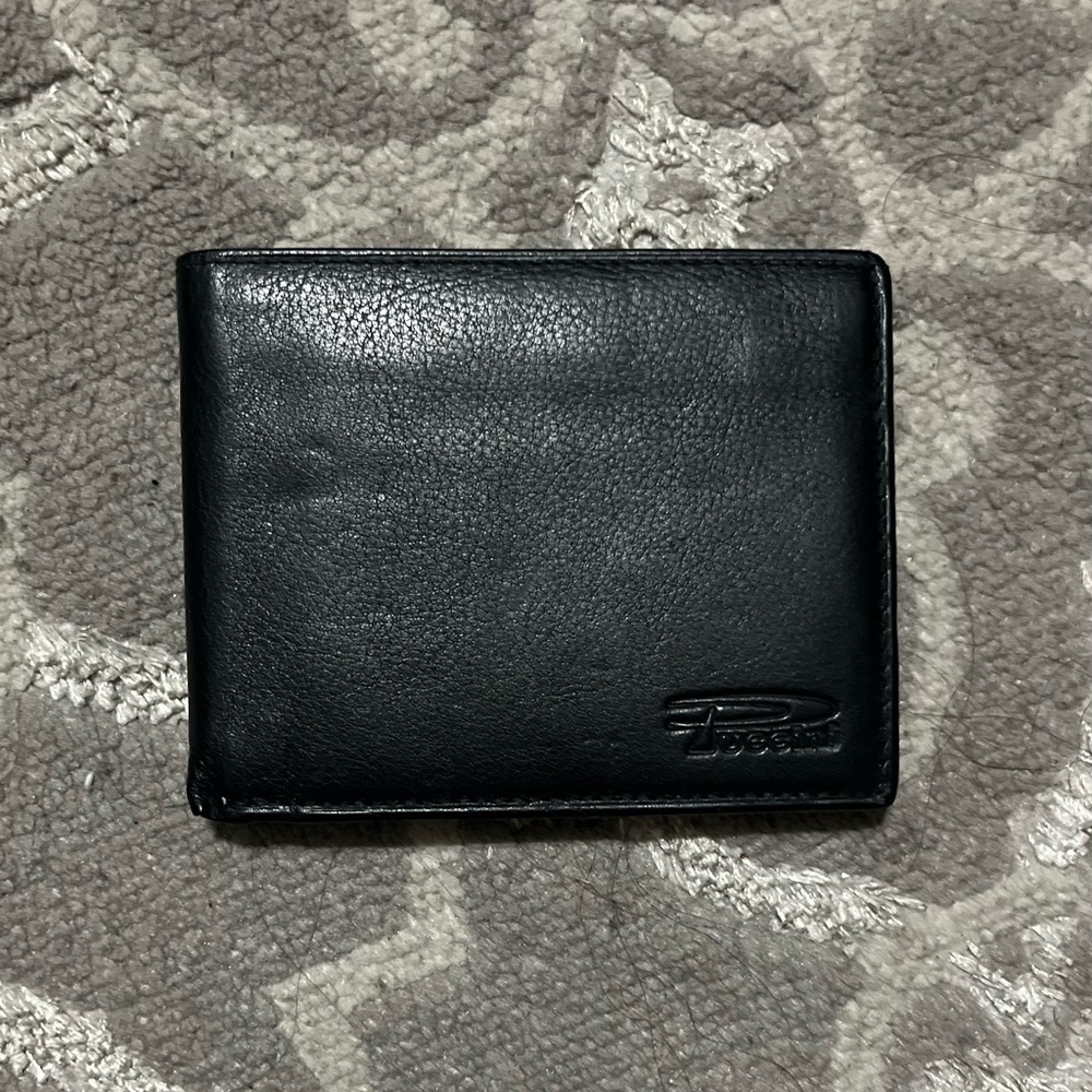 Classic Black Leather Wallet by Unknown Brand